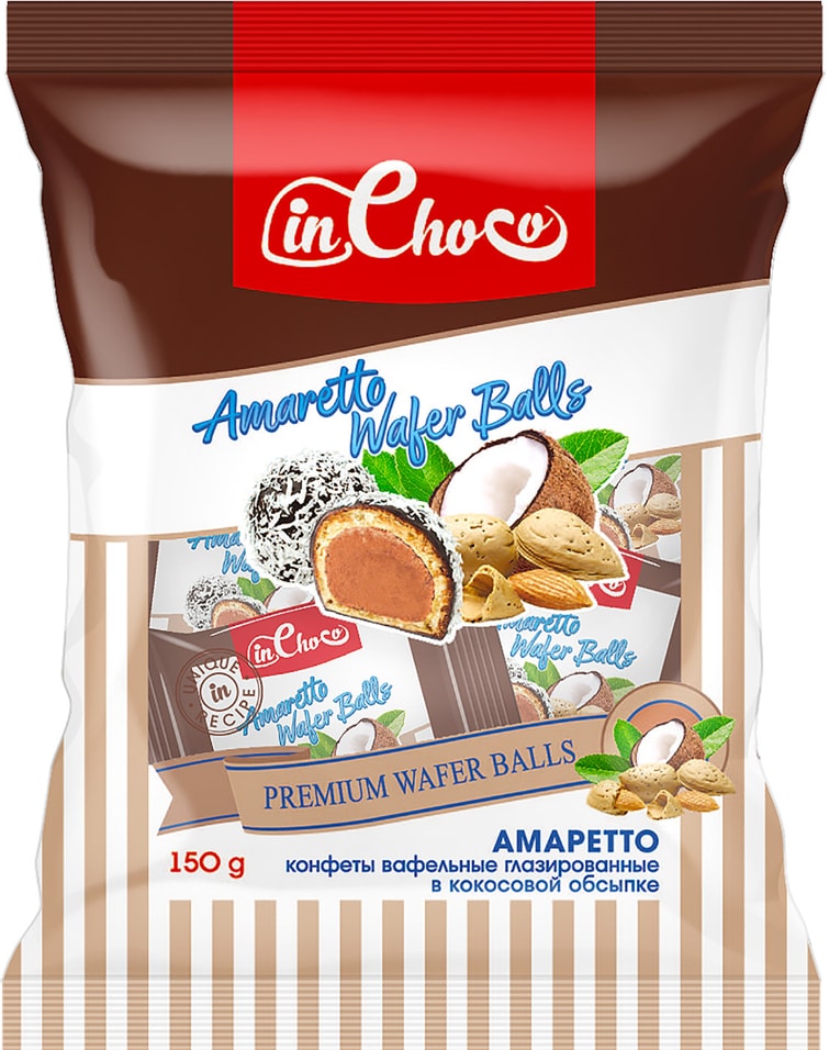 Конфеты In Choco Amaretto в кокосовой обсыпке 150г от Vprok.ru