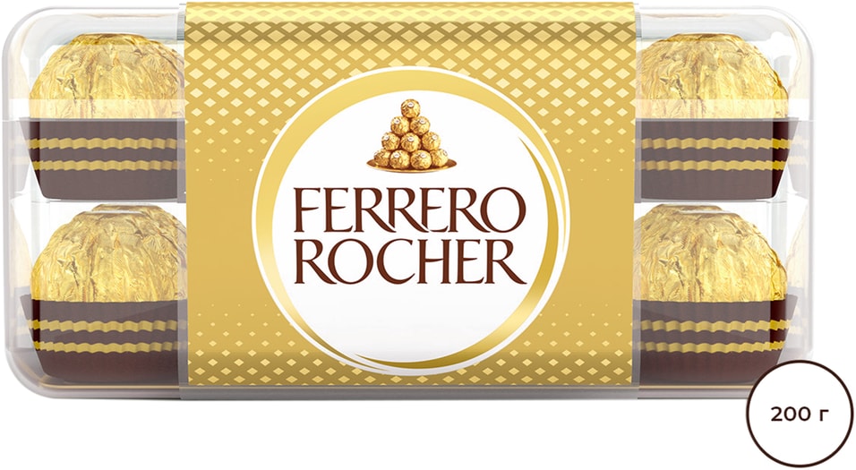 Конфеты Ferrero Rocher хрустящие из молочного шоколада 200г 956₽