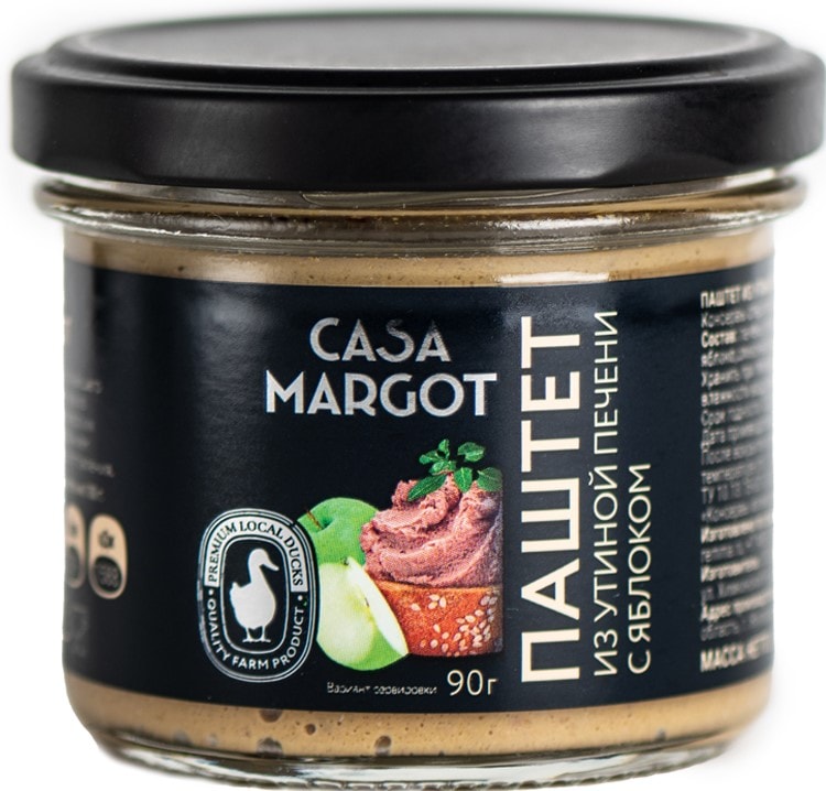 Паштет Casa Margot из утиной печени с яблоком 90г