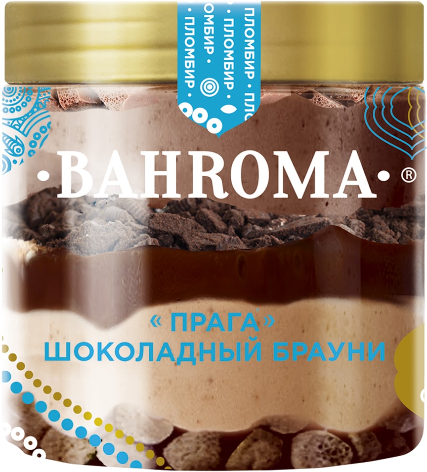 Мороженое Bahroma Пломбир Прага пористый шоколад 12% 320г