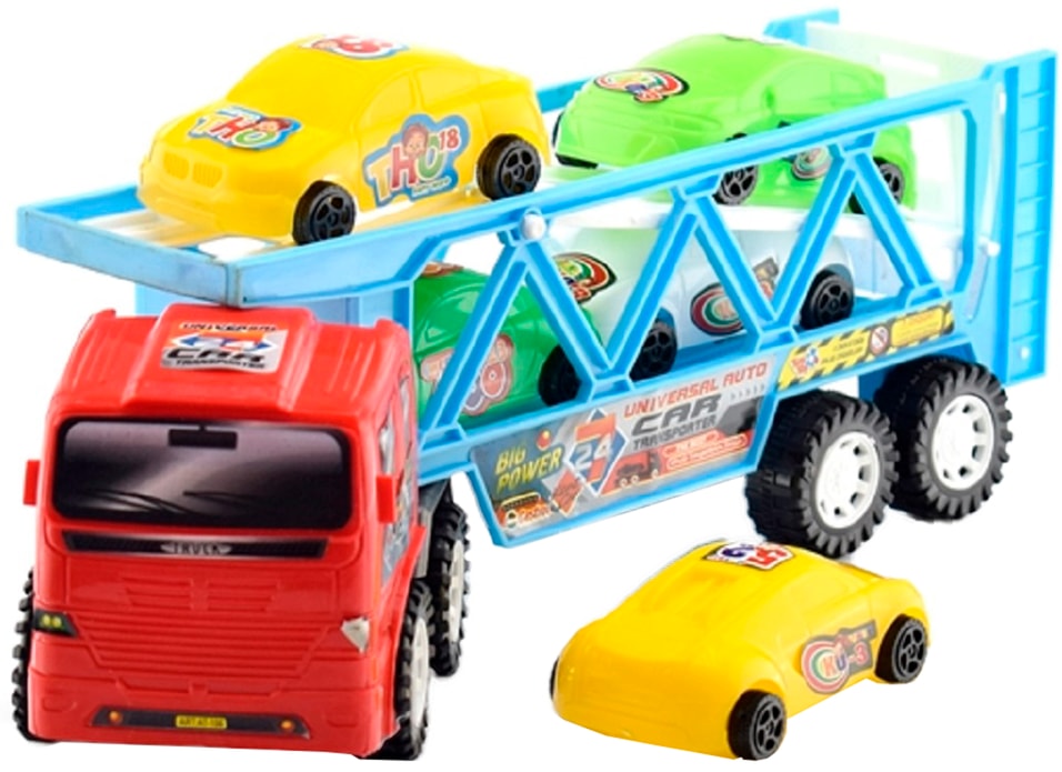 Игрушка Toy mix Автовоз пластмассовый 32см + 5 машинок