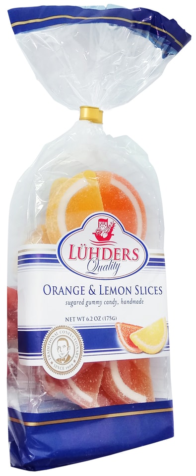 Мармелад Luhders Апельсиновые и лимонные дольки 175г