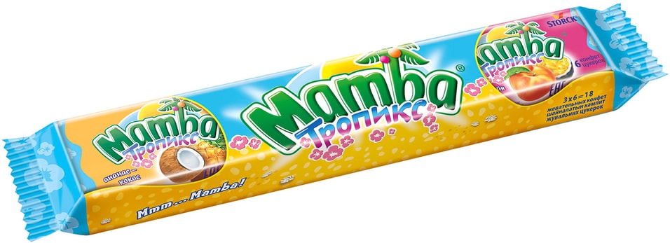 Конфеты Mamba жевательные со вкусом тропических фруктов 79.5г от Vprok.ru