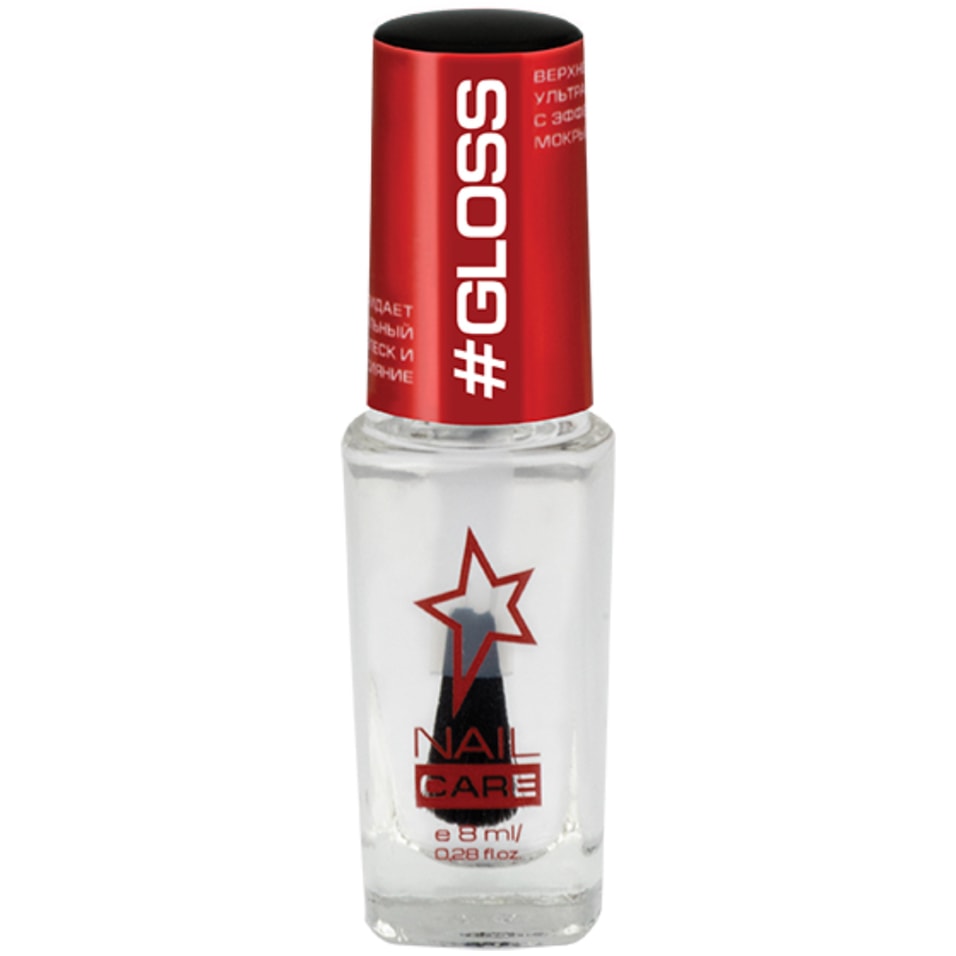 Лак для ногтей Stellary Top ultra gloss Топ с эффектом мокрых ногтей и прозрачная база для защиты 8мл 269₽