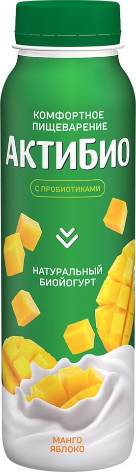 Био йогурт питьевой АКТИБИО С бифидобактериями манго яблоко 1.5% 260г