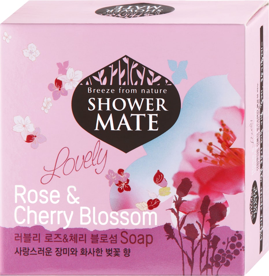 Мыло косметическое Shower Mate Роза и вишневый цвет 100г