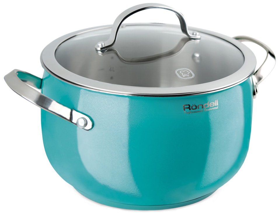 Кастрюля Rondell Turquoise с крышкой 22см 58л 4299₽