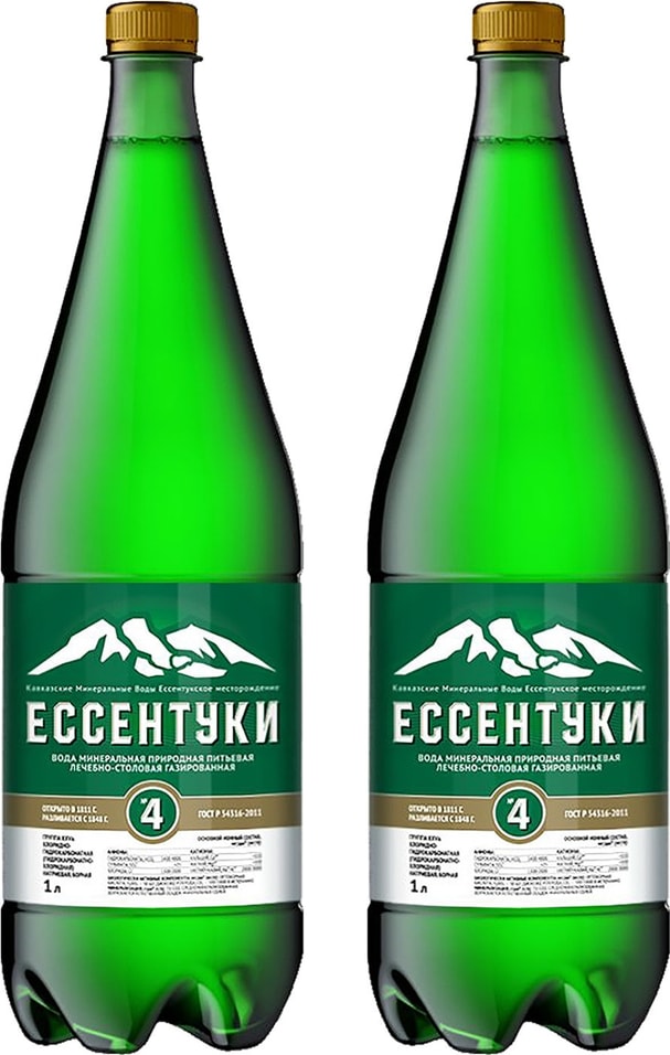 Вода Ессентуки №4 минеральная газированная 1л
