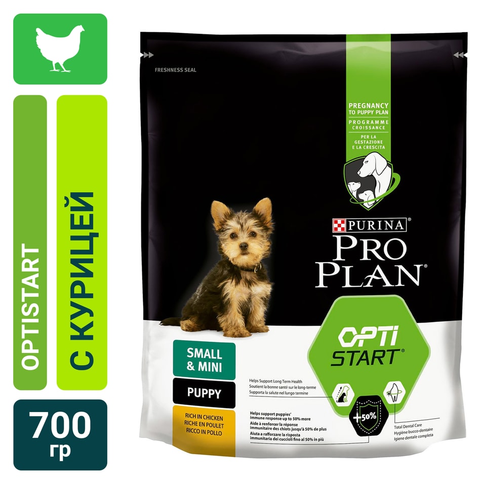 Сухой корм для щенков Pro Plan Opti Start Small Mini Puppy для мелких пород с курицей 700г