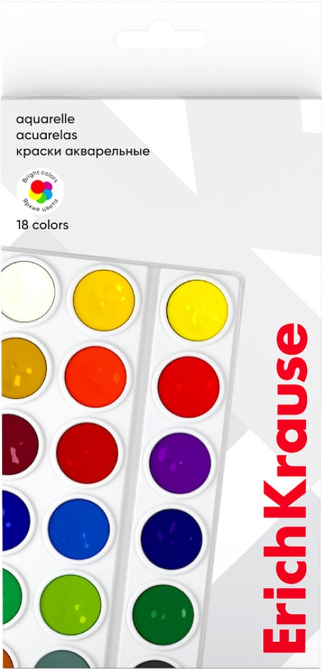Краски акварельные ErichKrause 18 цветовс доставкой 139₽