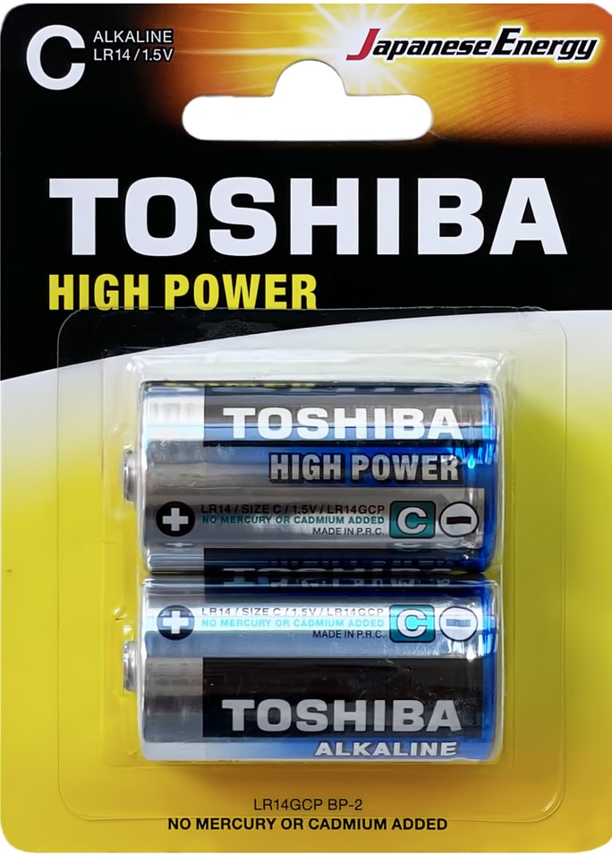Батарейки Toshiba High Power LR14 C 15V 2шт 373₽