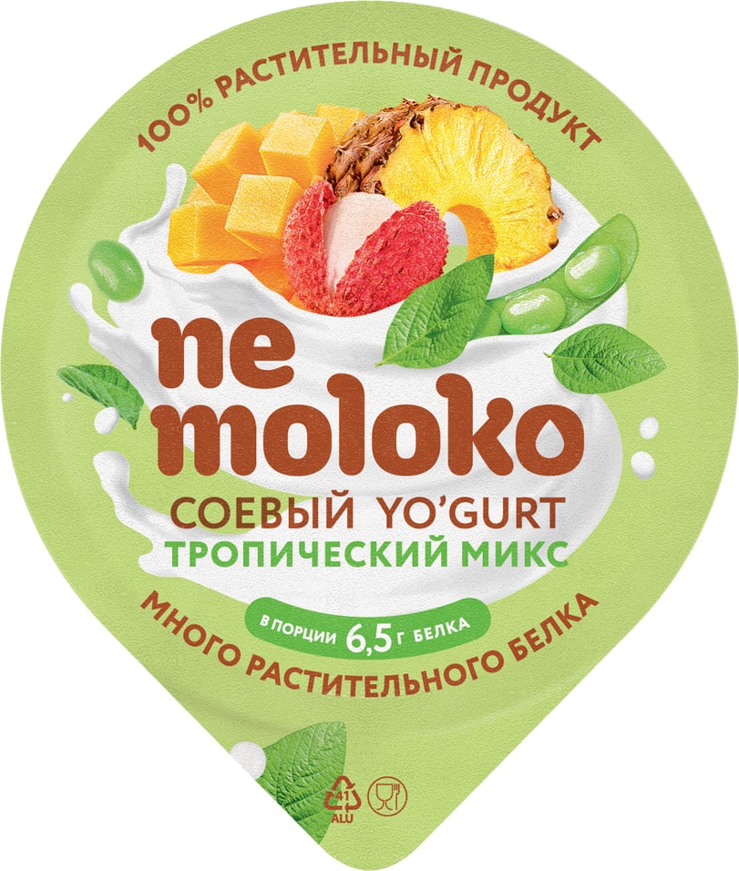 Продукт растительный Nemoloko Соевый Yogurt Тропический 130г