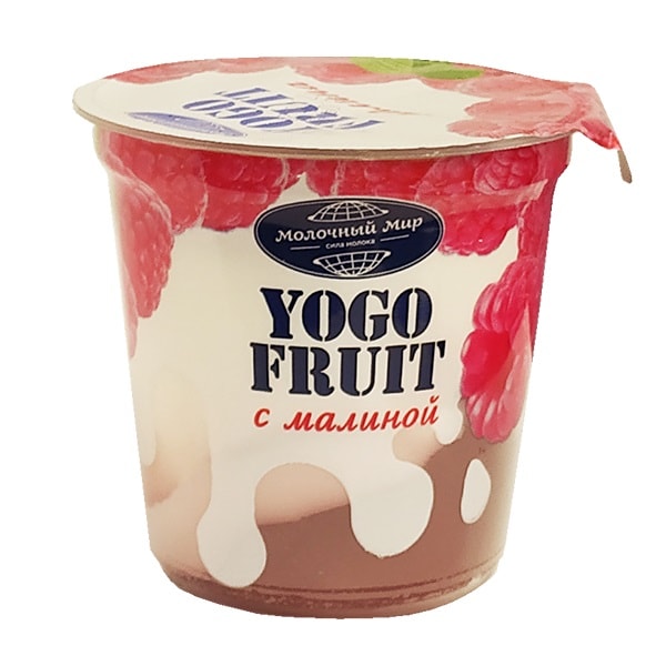 Йогурт Молочный мир Малина Yogo Fruit двухслойный 25 150г 64₽