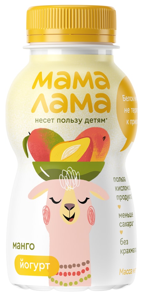 Йогурт питьевой Мама Лама Манго 2.5% 200г
