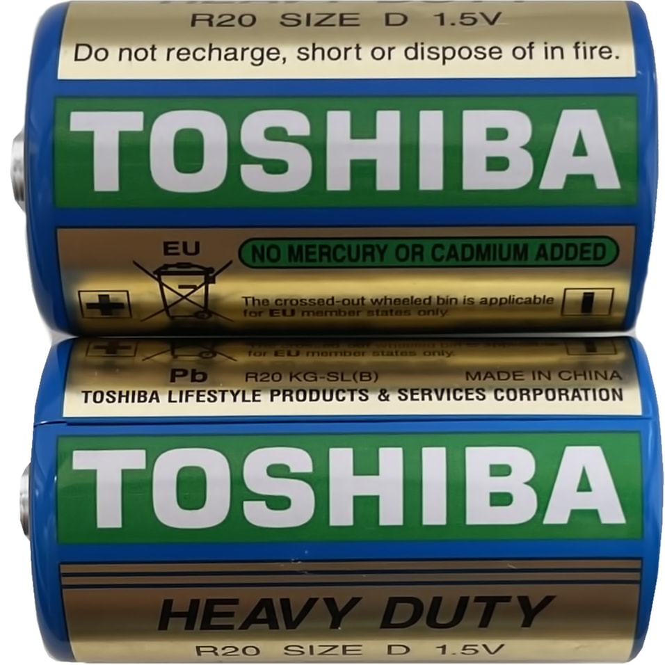 Батарейки Toshiba Heavy Duty R20 D 1.5V 2шт