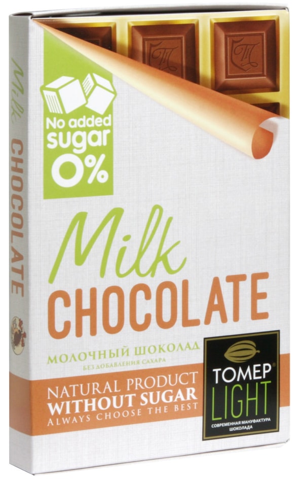 Шоколад Tomer Light молочный без сахара 33% 90г
