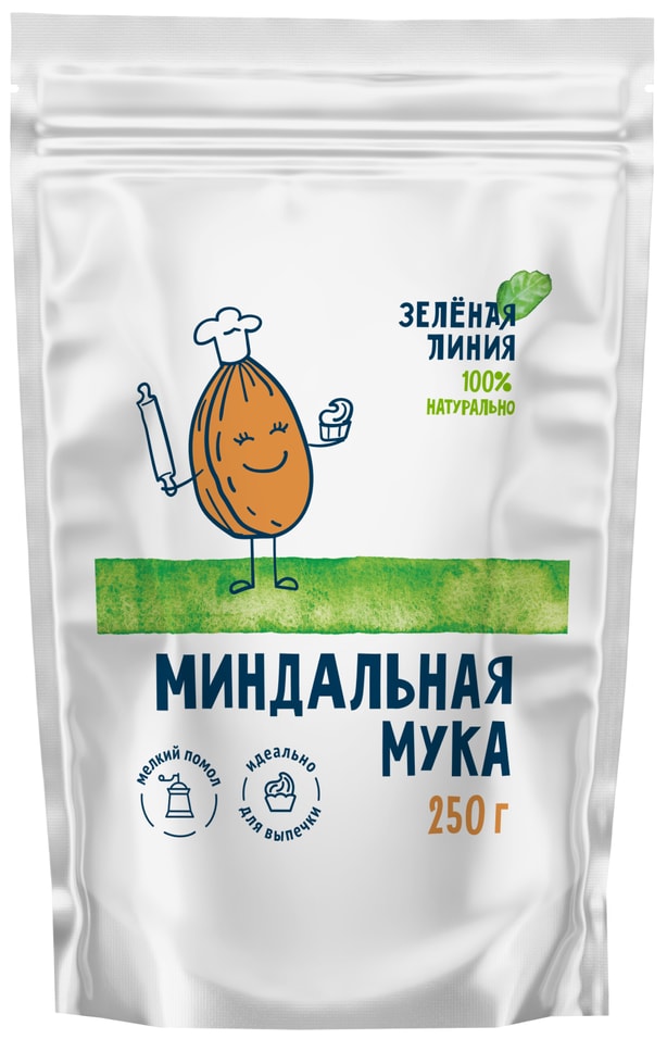 Мука Зеленая Линия Миндальная 250г. Доставим до двери!