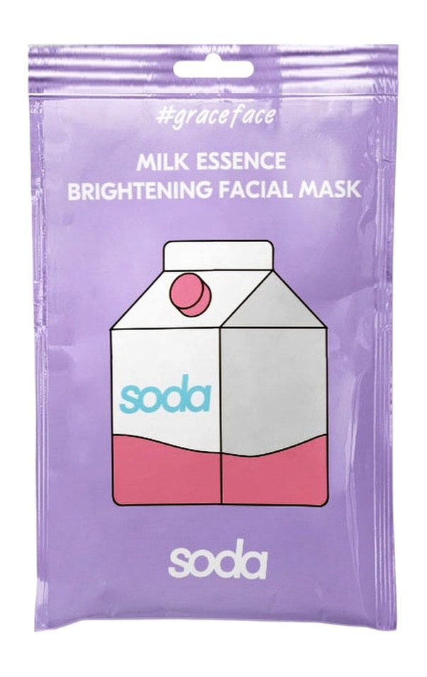 Маска для лица Soda Сияние кожи с молочной эссенцией тканевая 28мл