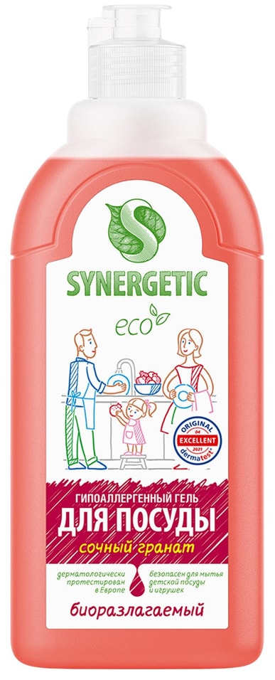 Средство для мытья посуды и детских игрушек Synergetic Гранат 500мл 129₽