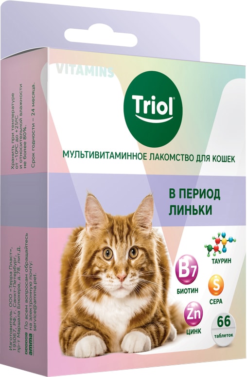 Лакомство для кошек Тriol Мультивитаминное В период линьки 33г