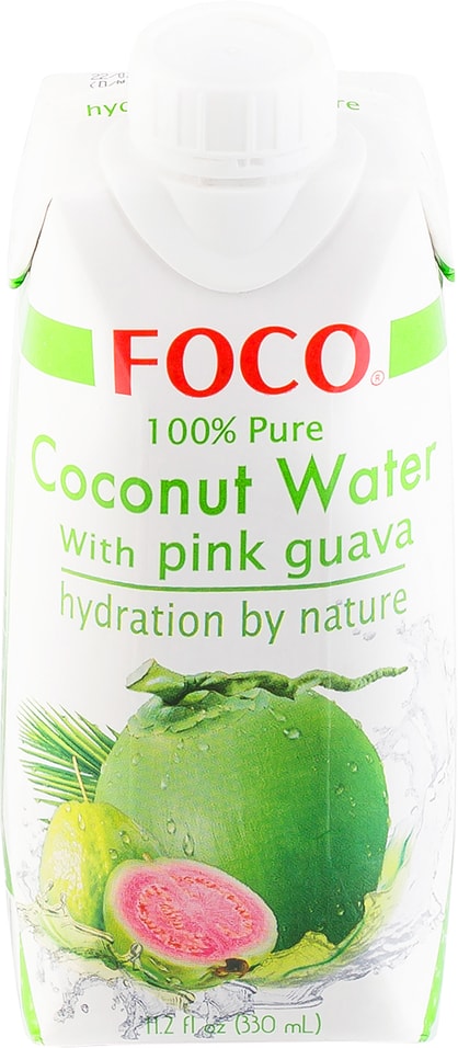 Вода кокосовая Foco с розовой гуавой 330мл