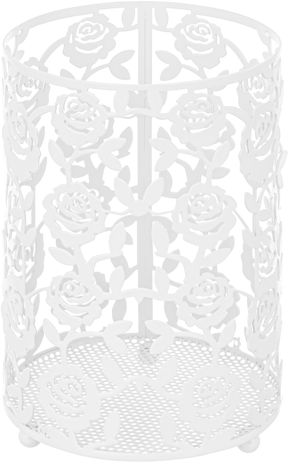 Подставка для столовых приборов Elan Gallery Розы белая 11*11*17см