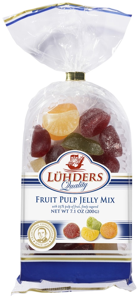 Мармелад Luhders Фруктовый микс с мякотью 200г