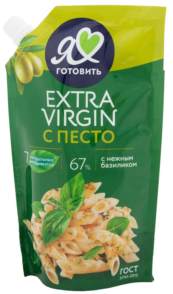 Майонез Я люблю готовить Extra Virgin с соусом песто 67% 390мл от Vprok.ru