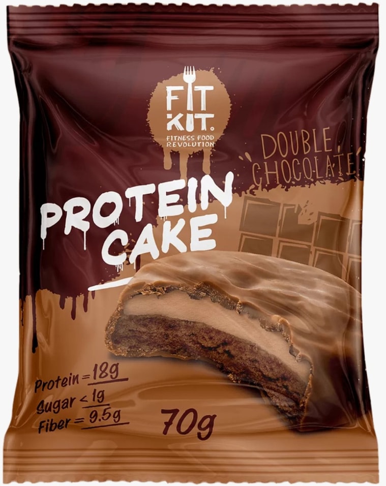 Десерт Fit Kit глазированный протеиновый Двойной шоколад 70г