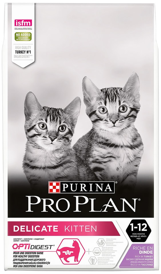Сухой корм для котят Pro Plan Optidigest Delicate Kitten для чувствительного пищеварения с индейкой 10кг