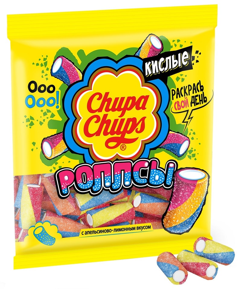 Мармелад Chupa Chups Роллсы с апельсиново-лимонным вкусом 150г