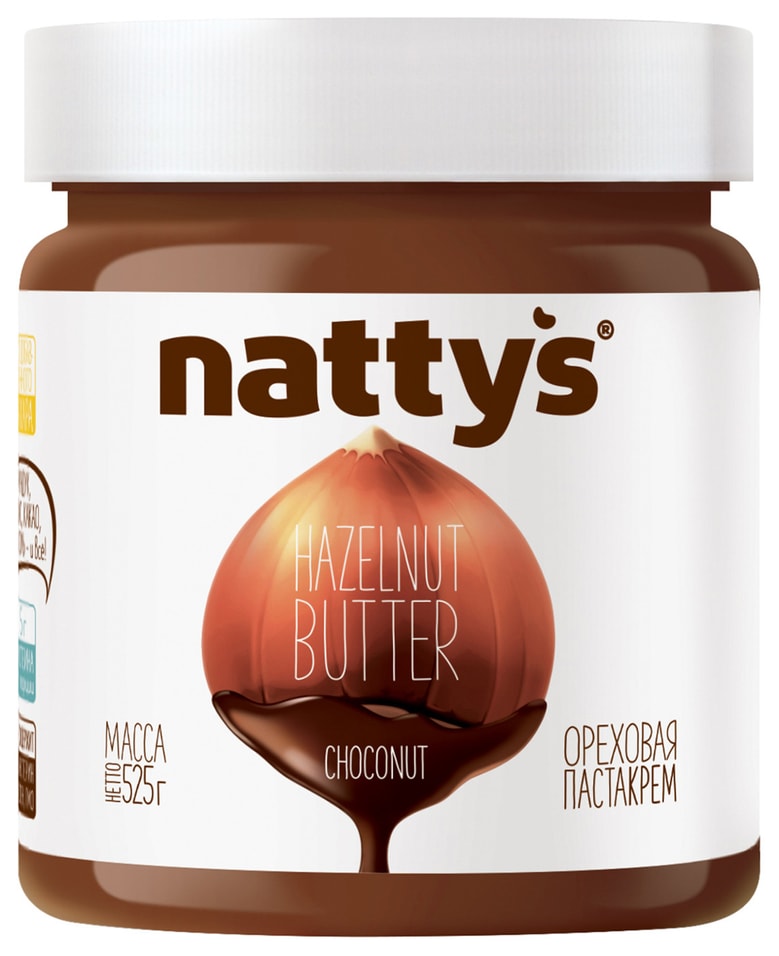 Паста ореховая Nattys Choconut с какао и медом 525г