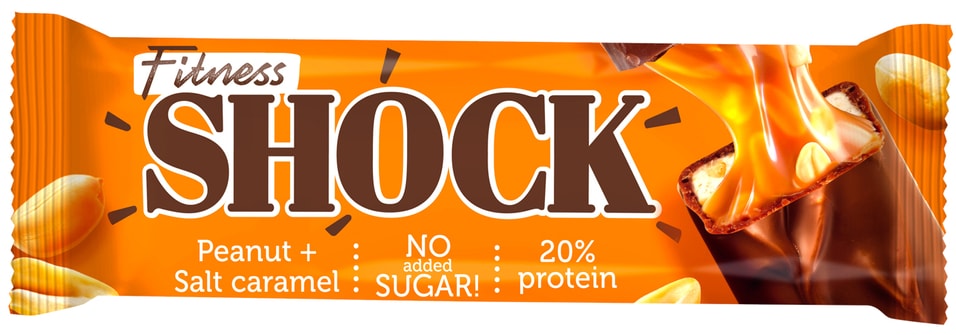 Батончик глазированный FitnesShock Арахис-Соленая карамель 50г