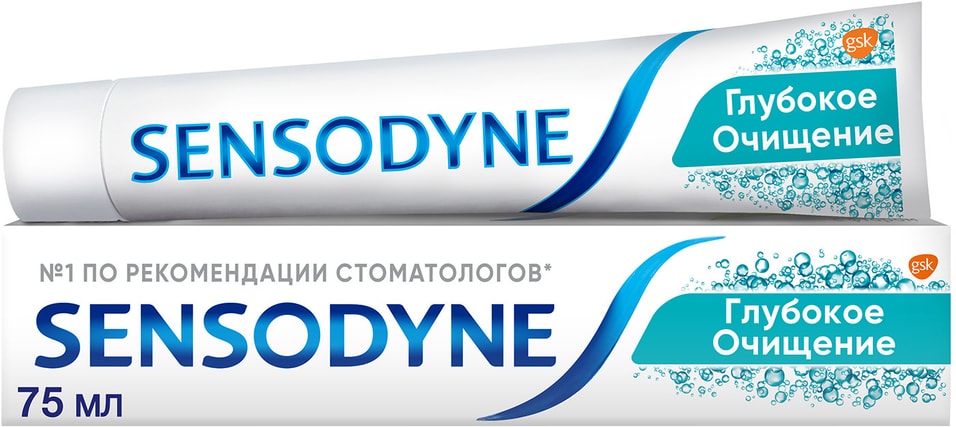Зубная паста Sensodyne Глубокое очищение для чувствительных зубов с фтором 75мл