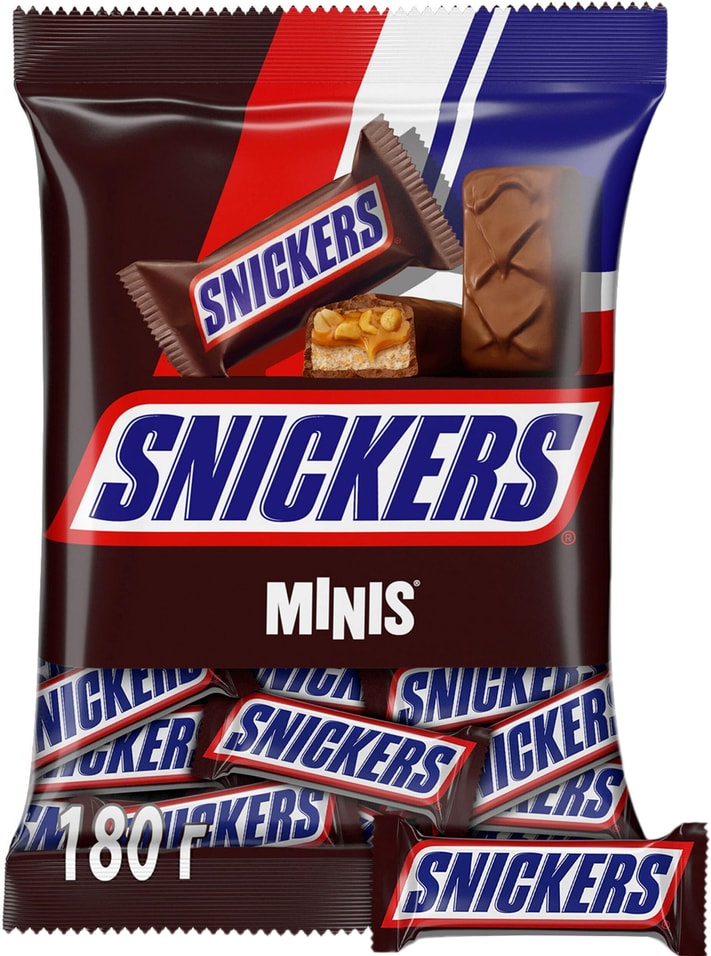Шоколадный батончик Snickers Minis 180гс доставкой 200₽