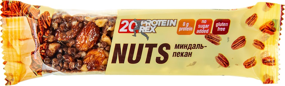 Батончик протеиновый ProteinRex Nuts Миндаль-Пекан 40г