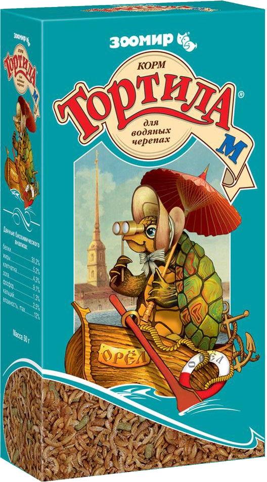 Корм для водяных черепах Зоомир Тортила М  50г