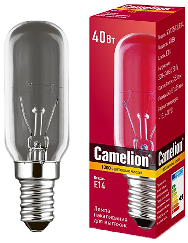 Лампа накаливания Camelion для вытяжек E14 40Вт
