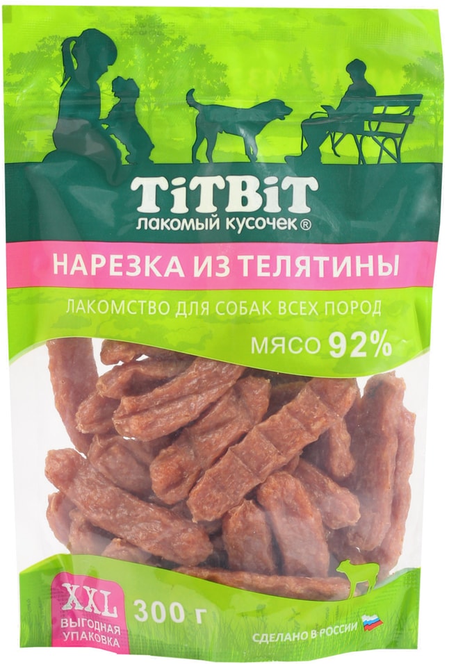 Лакомство для собак TiTBiT Нарезка из телятины 300г (упаковка 3 шт.)