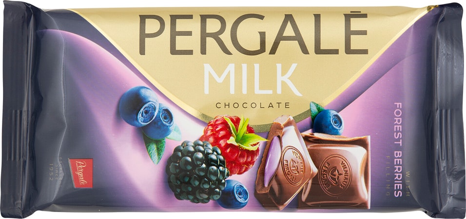 Шоколад Pergale Milk молочный с лесными ягодами 100г