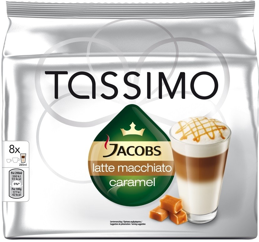 Кофе Tassimo Latte Macchiato Caramel Т-диски 8шт от Vprok.ru