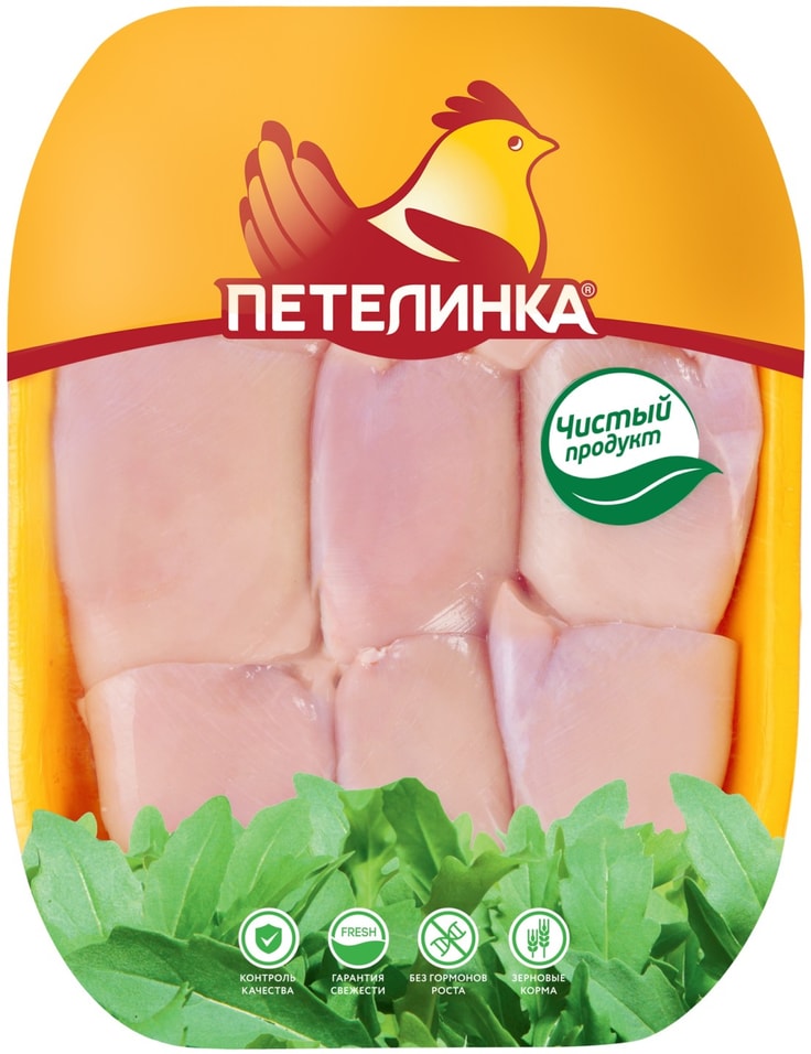 Бедро куриное Петелинка без кожи и костей 0.6-1.1кг