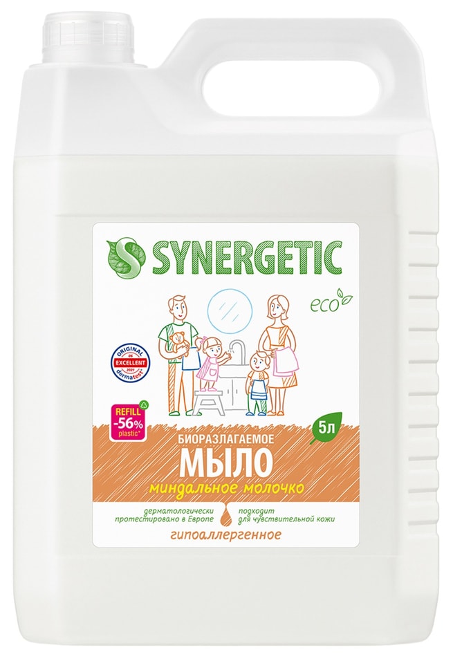 Мыло жидкое Synergetic Миндальное молочко 5лс доставкой 999₽