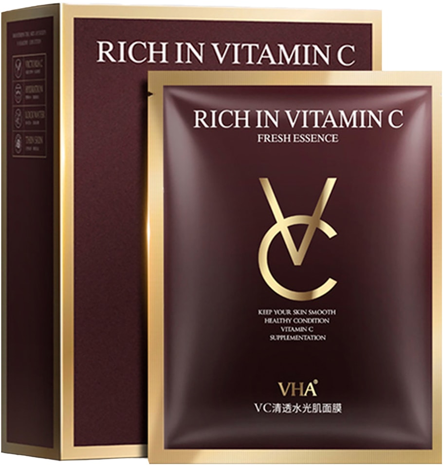 Маска для лица VHA антиоксидантная с экстрактом облепихи, витамином С и протеином дрожжей 10шт