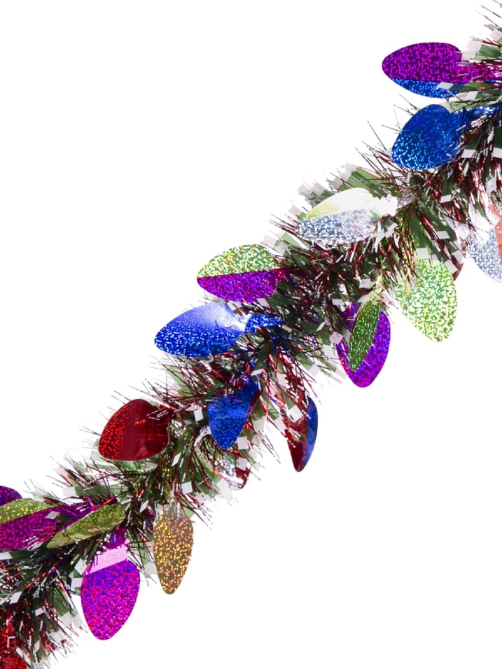 Мишура новогодняя Magic Time Разноцветная с лампочками 200*10см