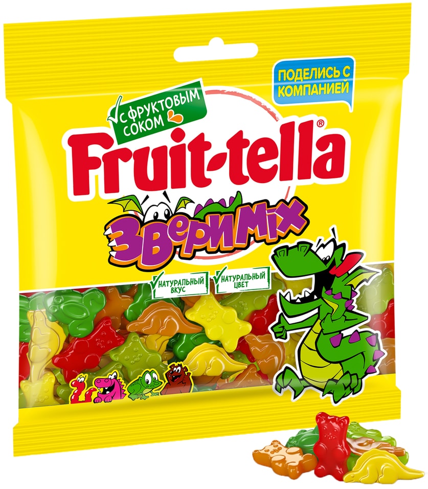 Мармелад Fruittella жевательный Звери Mix 150г