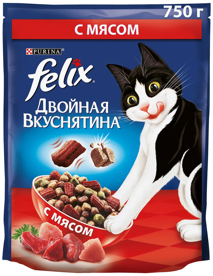 Сухой корм для кошек Felix с мясом 750г