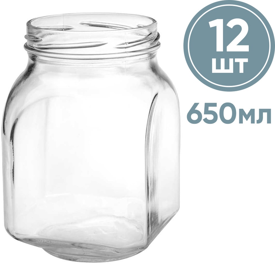 Набор стеклянных банок для консервирования Gloriya 12шт*650мл