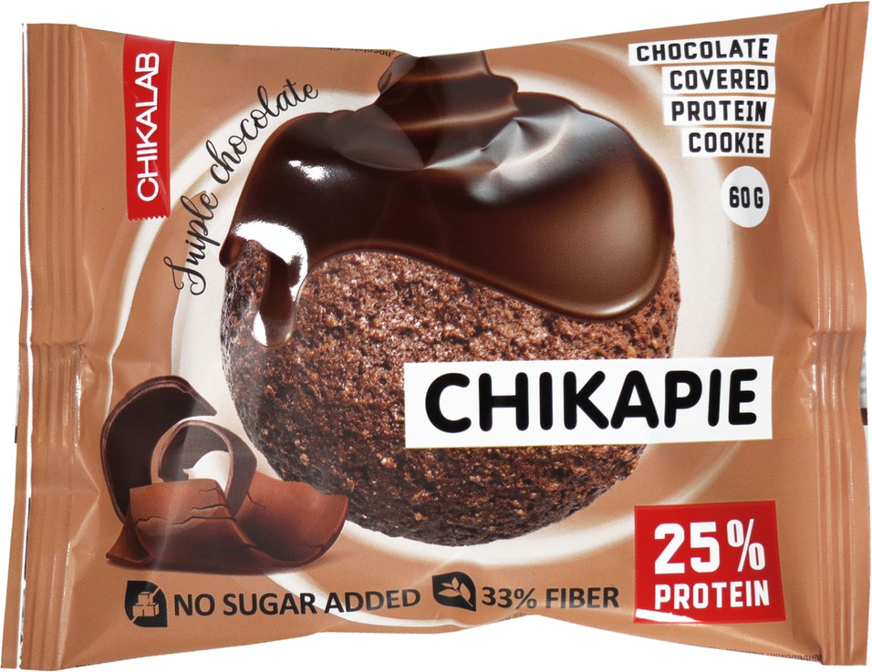 Печенье Chikalab глазированное тройной шоколад 60г