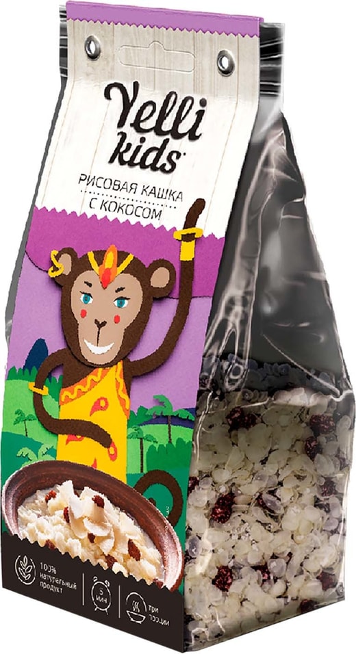 Каша Yelli Kids рисовая с кокосом 100г